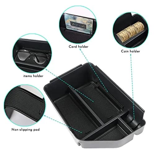 MARCHFA Black Center Console Organizer Tray for Kia EV6 2022-2026 | Fits Armrest Storage Box Insert thumbnail 4