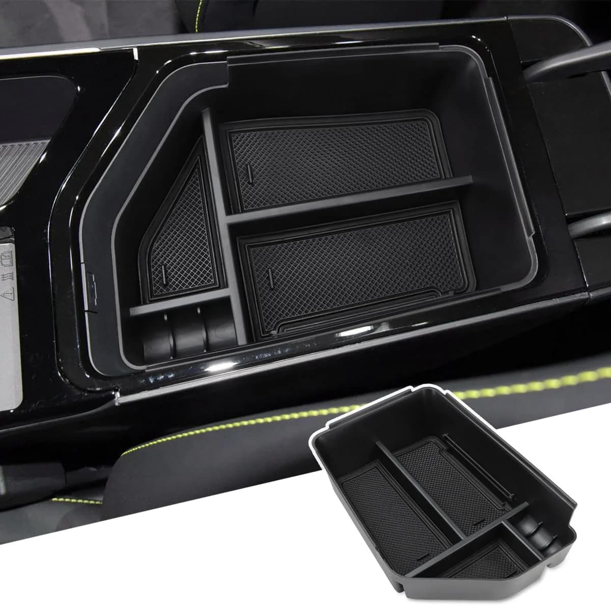 MARCHFA Black Center Console Organizer Tray for Kia EV6 2022-2026 | Fits Armrest Storage Box Insert - main product image
