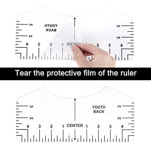 tietoc 12pcs T-Shirt Ruler Guide Set with Soft Measuring Tape & Pencils | 10"x4" Adult Ruler (12-Piece Set) thumbnail 6