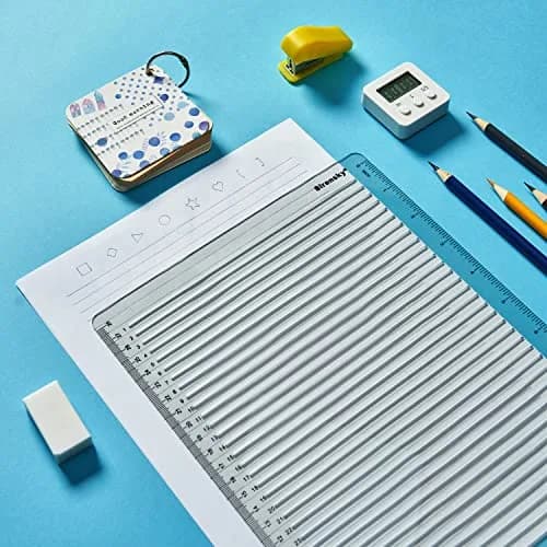 Sirensky Straight Line Stencil Template 28cm (11 Inch) | College Ruled 9/32" Spacing with Journal Patterns thumbnail 5