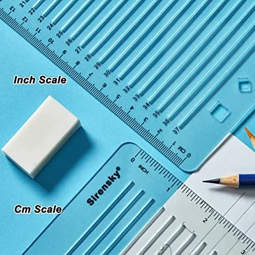 Sirensky Straight Line Stencil Template 28cm (11 Inch) | College Ruled 9/32" Spacing with Journal Patterns thumbnail 2