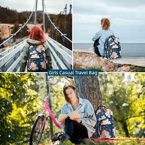 Leaper Floral Backpack Large 21L (0.74 cu ft) | Water-Resistant Travel Bookbag for Women thumbnail 8
