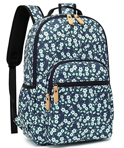 Leaper Floral Backpack Travel Bag Bookbags Women Satchel 35cm (13in) | Water-Resistant Polyester thumbnail 1