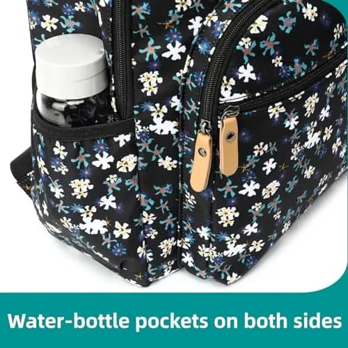 Leaper Floral Backpack Travel Bag Bookbags Women Satchel 35cm (13in) | Water-Resistant Polyester thumbnail 6