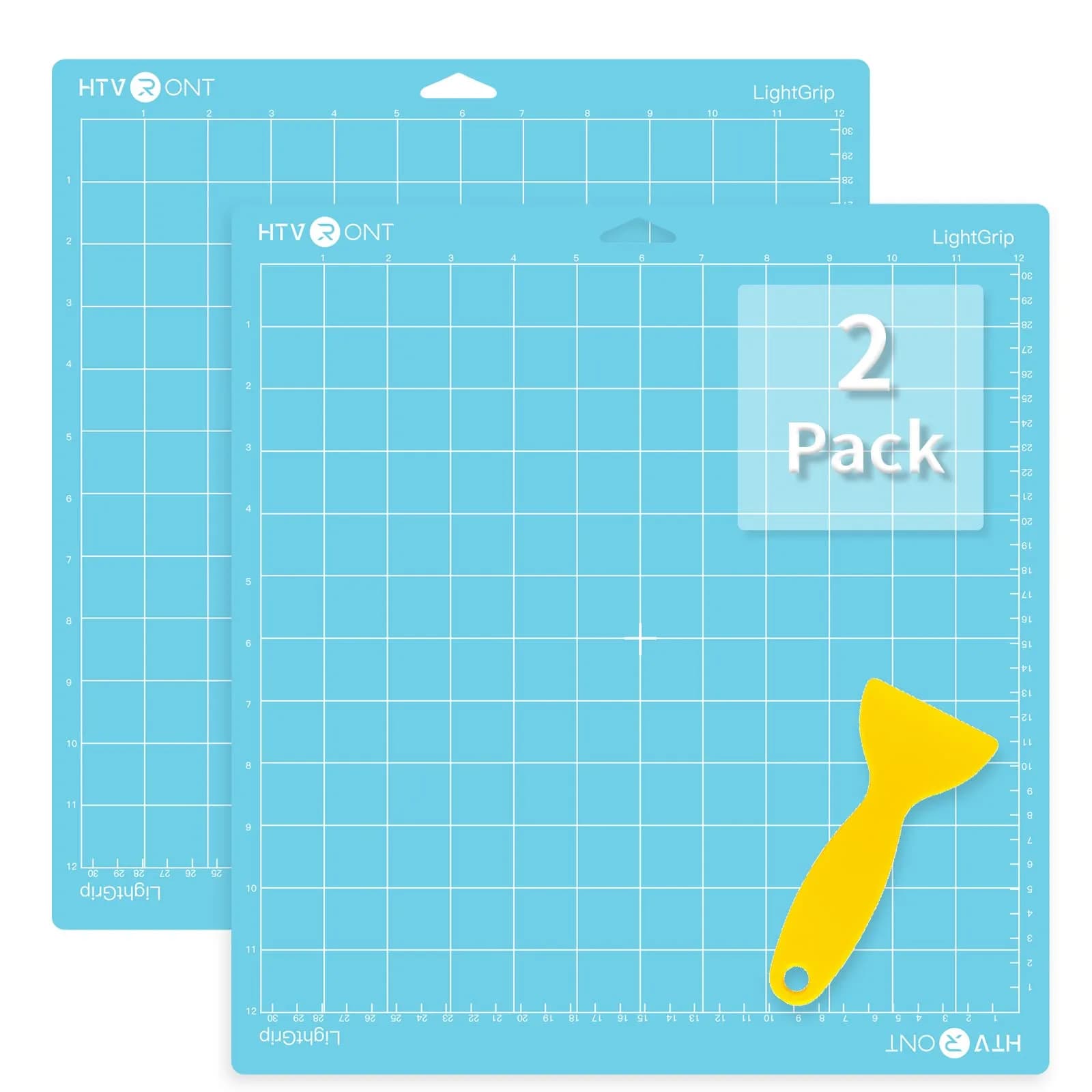 HTVRONT Light Grip Cutting Mats 12x12, 2 Pack, Blue | Compatible with Cricut Machines - main product image