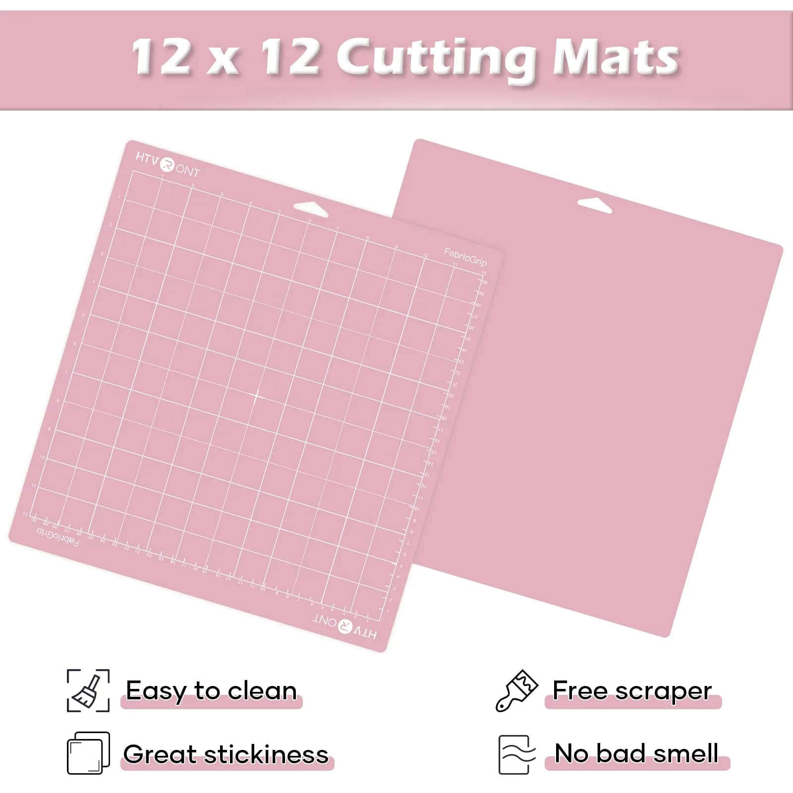 HTVRONT Fabric Grip Cutting Mats 12x12 Inch (2-Pack) | Self-Healing PVC for Cricut Machines - view 4