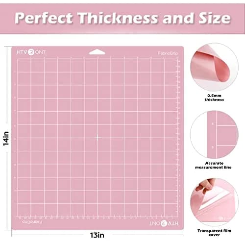 HTVRONT Fabric Grip Cutting Mats 12x12 Inch (2-Pack) | Self-Healing PVC for Cricut Machines thumbnail 2
