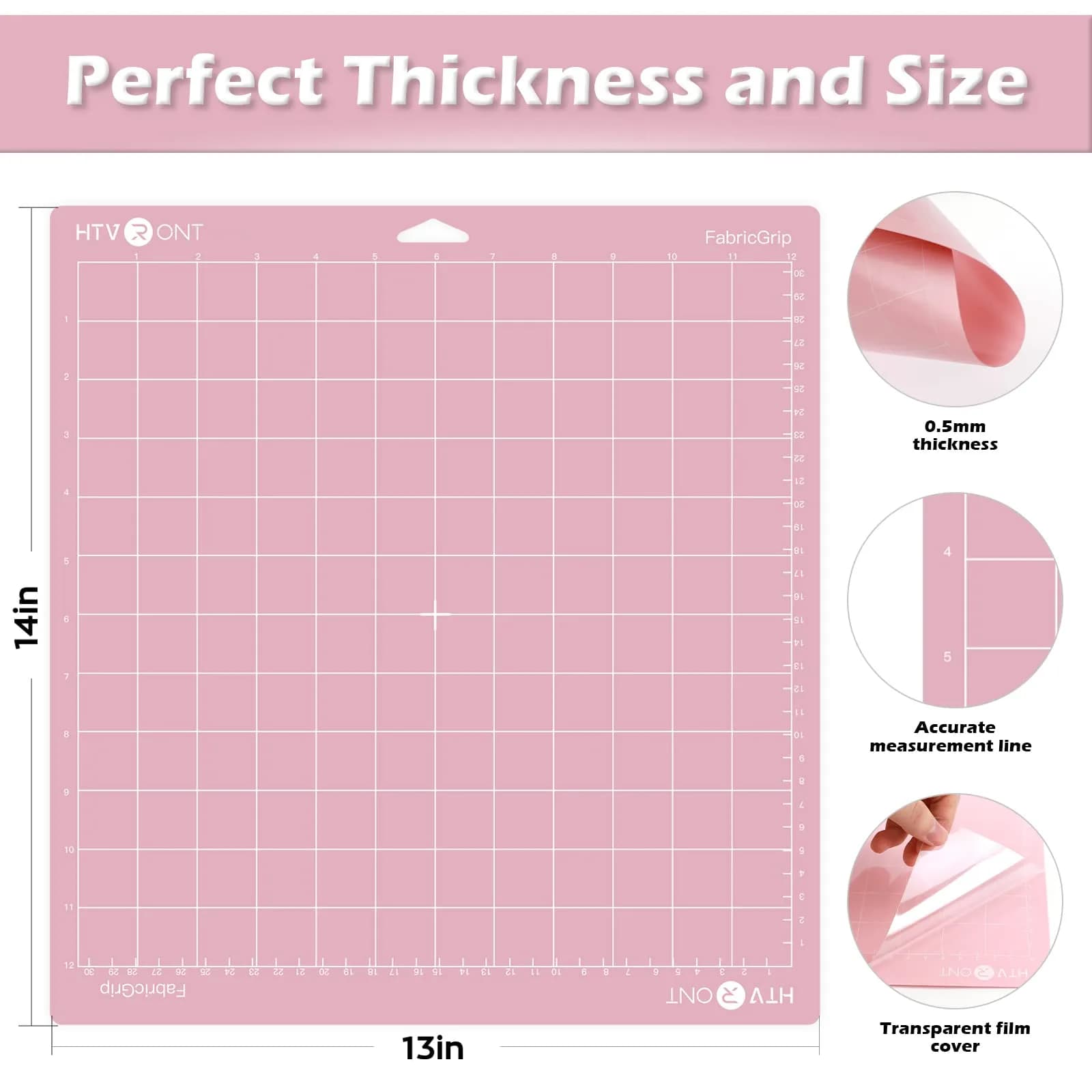 HTVRONT Fabric Grip Cutting Mats 12x12 Inch (2-Pack) | Self-Healing PVC for Cricut Machines - view 2
