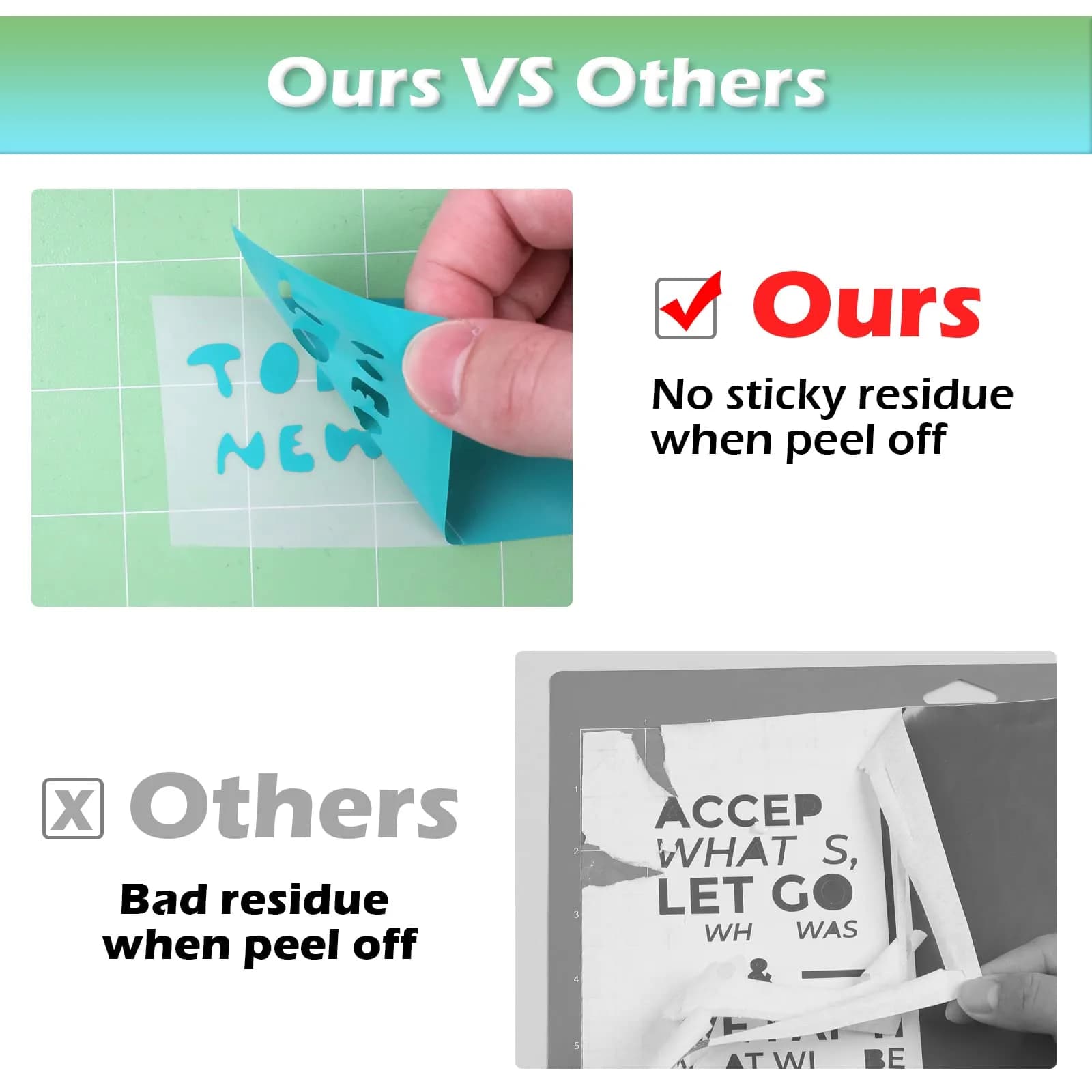HTVRONT 12x12 Inch Cutting Mats (2 Pcs) with Scraper | Standard & Light Grip for Cricut Maker/Explore - view 5