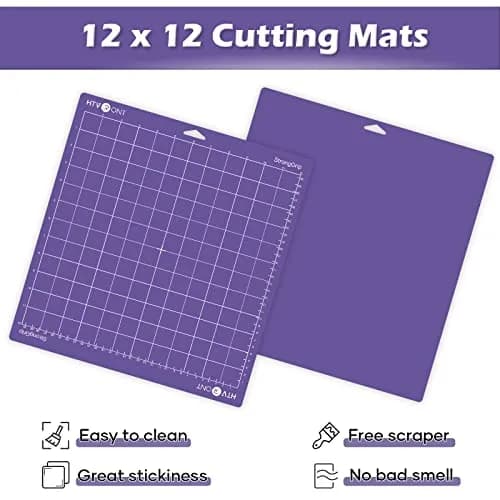 HTVRONT Strong Grip Cutting Mat 12x12 Inch, 2 Pack Purple | Self-Healing PVC for Quilting & Crafting thumbnail 4