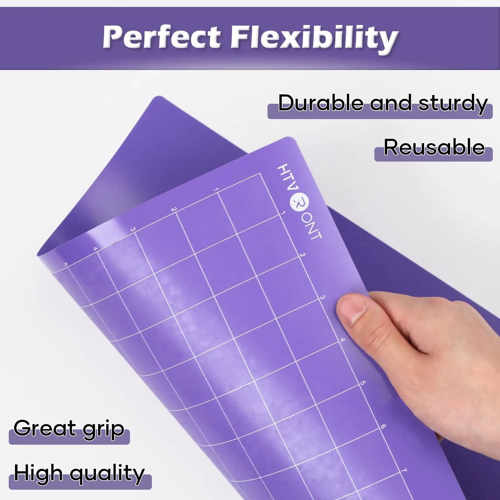 HTVRONT Strong Grip Cutting Mat 12x12 Inch, 2 Pack Purple | Self-Healing PVC for Quilting & Crafting - view 5