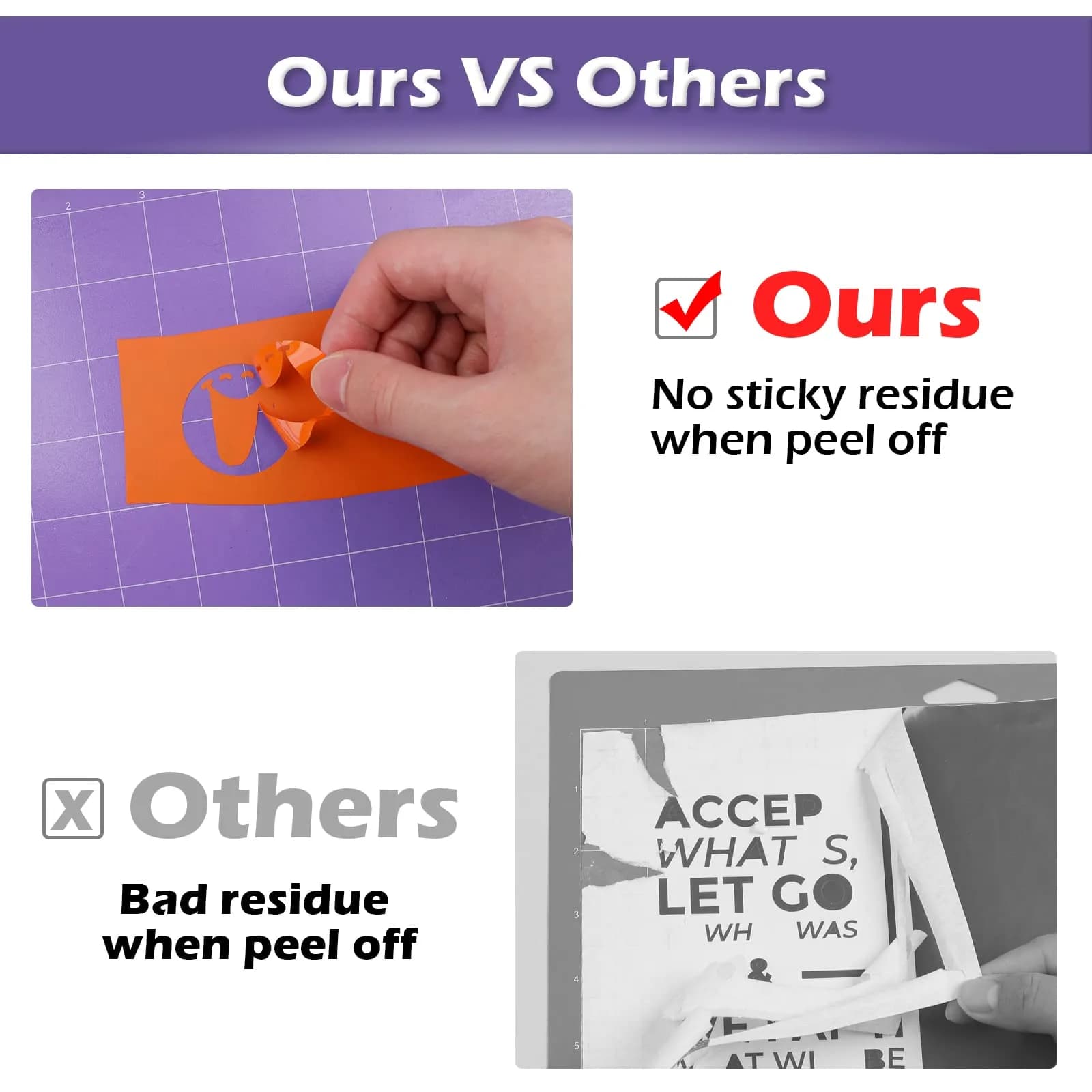HTVRONT Strong Grip Cutting Mat 12x12 Inch, 2 Pack Purple | Self-Healing PVC for Quilting & Crafting - view 7