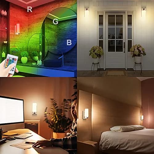 BIGMONAT Wireless Wall Sconce Light USB Rechargeable 2 Pack | Multi Color Dimmable Night Light for Hallway Bathroom Kids Bedroom thumbnail 4