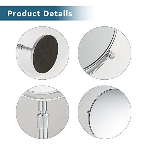 HOMEMIRO 17" Tall Tabletop Magnifying Makeup Mirror 1X/10X Adjustable Height No Light thumbnail 6
