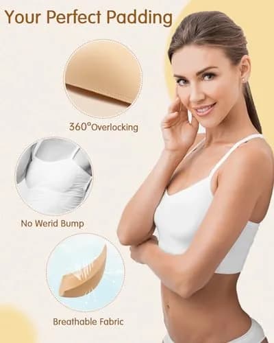KSang Bra Pads Inserts (4 Pairs, C Cup, Beige) | Sewn Edges & Natural Shape thumbnail 2