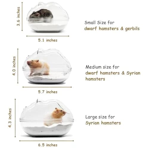 WENRIKO Hamster Sand Bath Container Large 17cm x 11cm x 11cm | Avoids Sand Spills thumbnail 2