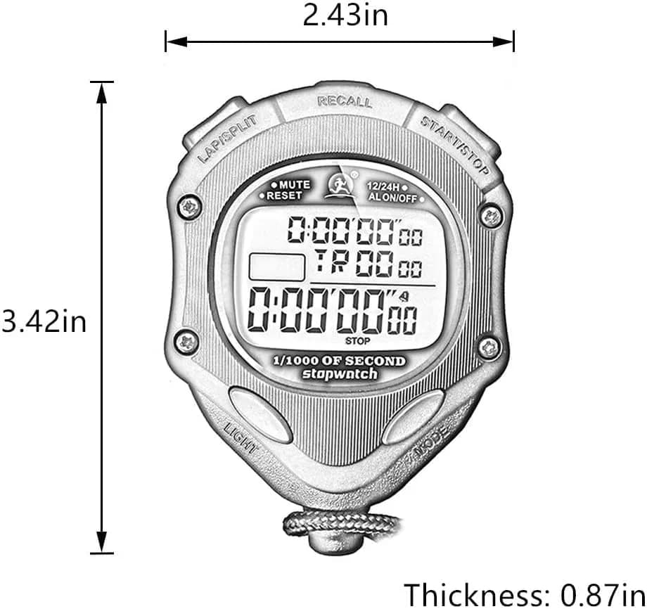 Rolilink Digital Stopwatch Timer with Backlight & 100 Lap Memory | Accurate 0.001s Timing for Sports Coaches thumbnail 4