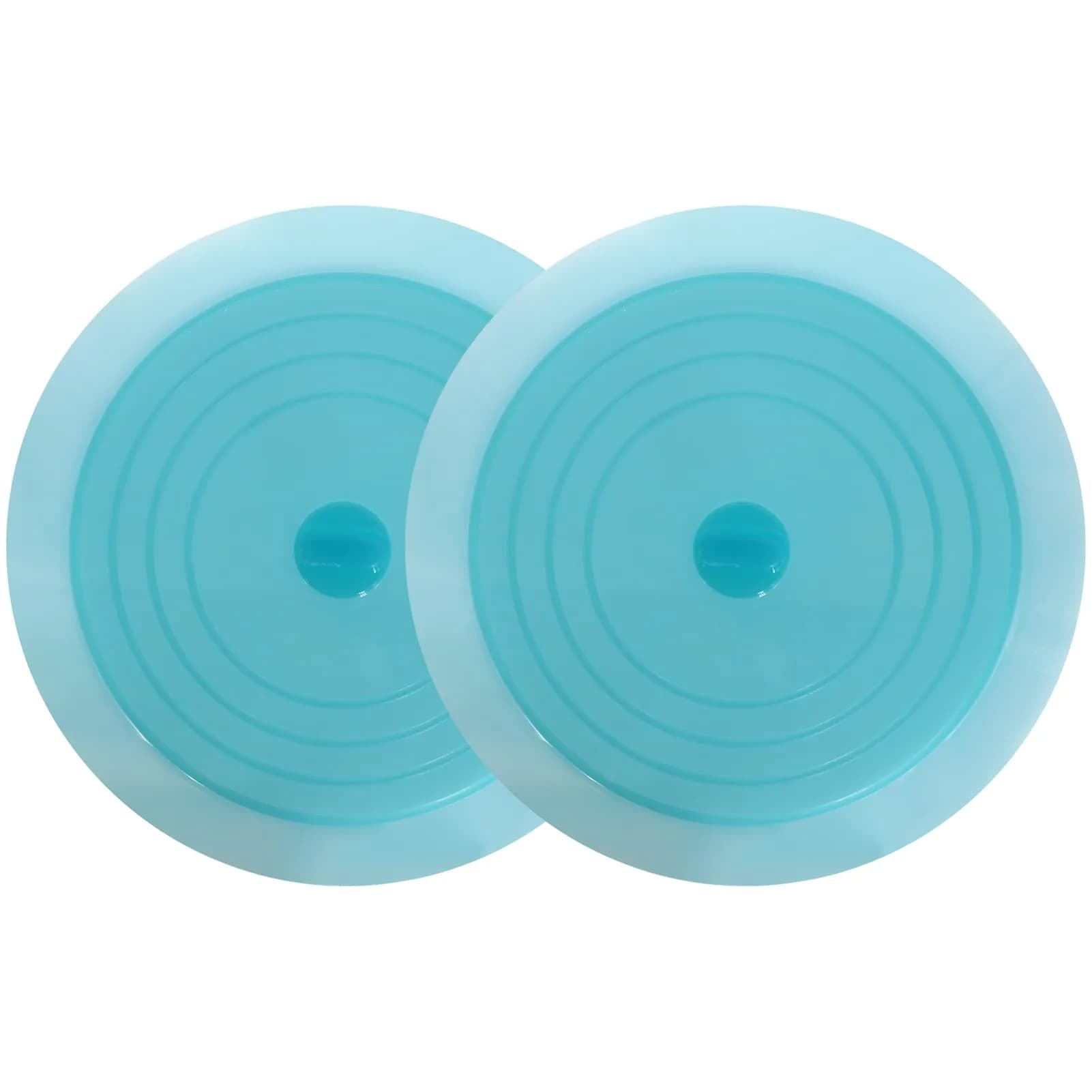 V-TOP Tub Stopper 2 Pack, 6 inch Blue Transparent Silicone Drain Plug | Universal Fit for Kitchen, Bath, Laundry - main product image