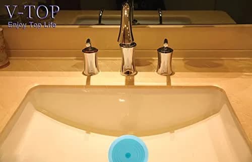 V-TOP Tub Stopper 2 Pack, 6 inch Blue Transparent Silicone Drain Plug | Universal Fit for Kitchen, Bath, Laundry thumbnail 5