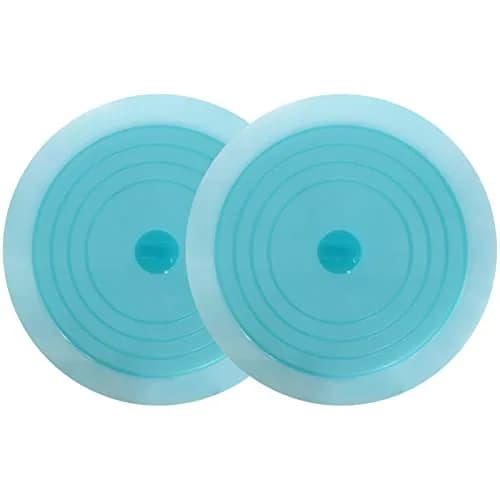 V-TOP Tub Stopper 2 Pack, 6 inch Blue Transparent Silicone Drain Plug | Universal Fit for Kitchen, Bath, Laundry thumbnail 1