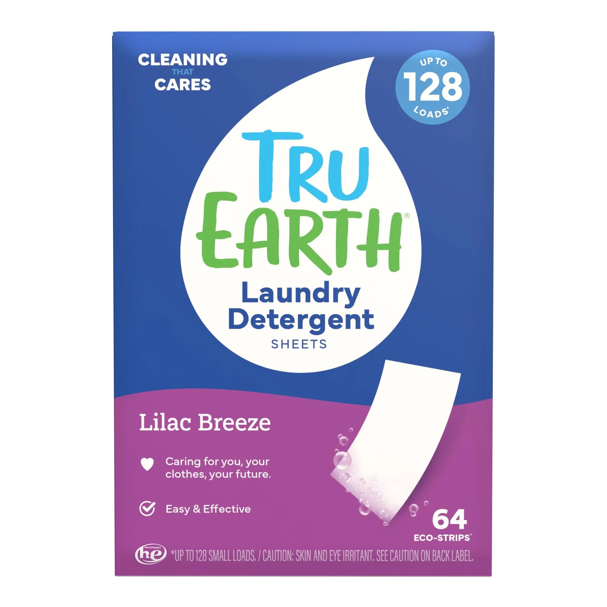 Tru Earth Dry Laundry Detergent Sheets, Fresh Linen, 32 Loads | Eco-Friendly, Compact & Gentle for Sensitive Skin — Lilac Breeze