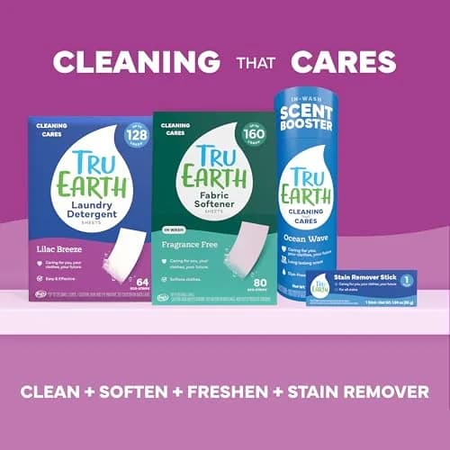 Tru Earth Dry Laundry Detergent Lilac Breeze 64 Strips | Eco-Friendly, Compact & Gentle for Sensitive Skin thumbnail 9