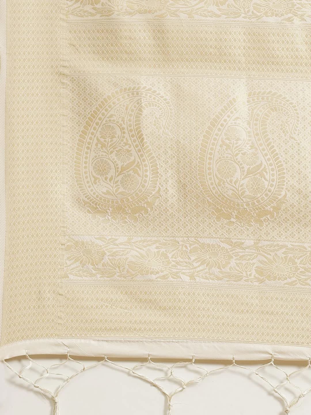 AKHILAM Banarasi Silk Saree with Unsewn Blouse Part, 5.5 m (18 ft) | Woven Design - view 6