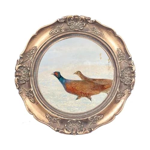 WINPLUS+ Vintage Round Picture Frame 4x4 Inch (10x10 cm) | Antique Bronze Resin with Embossed Floral Detail thumbnail 1