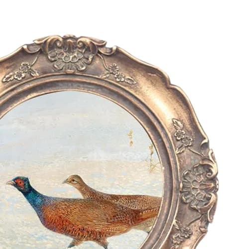 WINPLUS+ Vintage Round Picture Frame 4x4 Inch (10x10 cm) | Antique Bronze Resin with Embossed Floral Detail thumbnail 6
