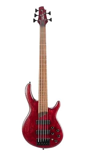 Cort Artisan Series B5 Element 5-String Bass Guitar, Open Pore Burgundy Red | Roasted Maple & Ash thumbnail 1