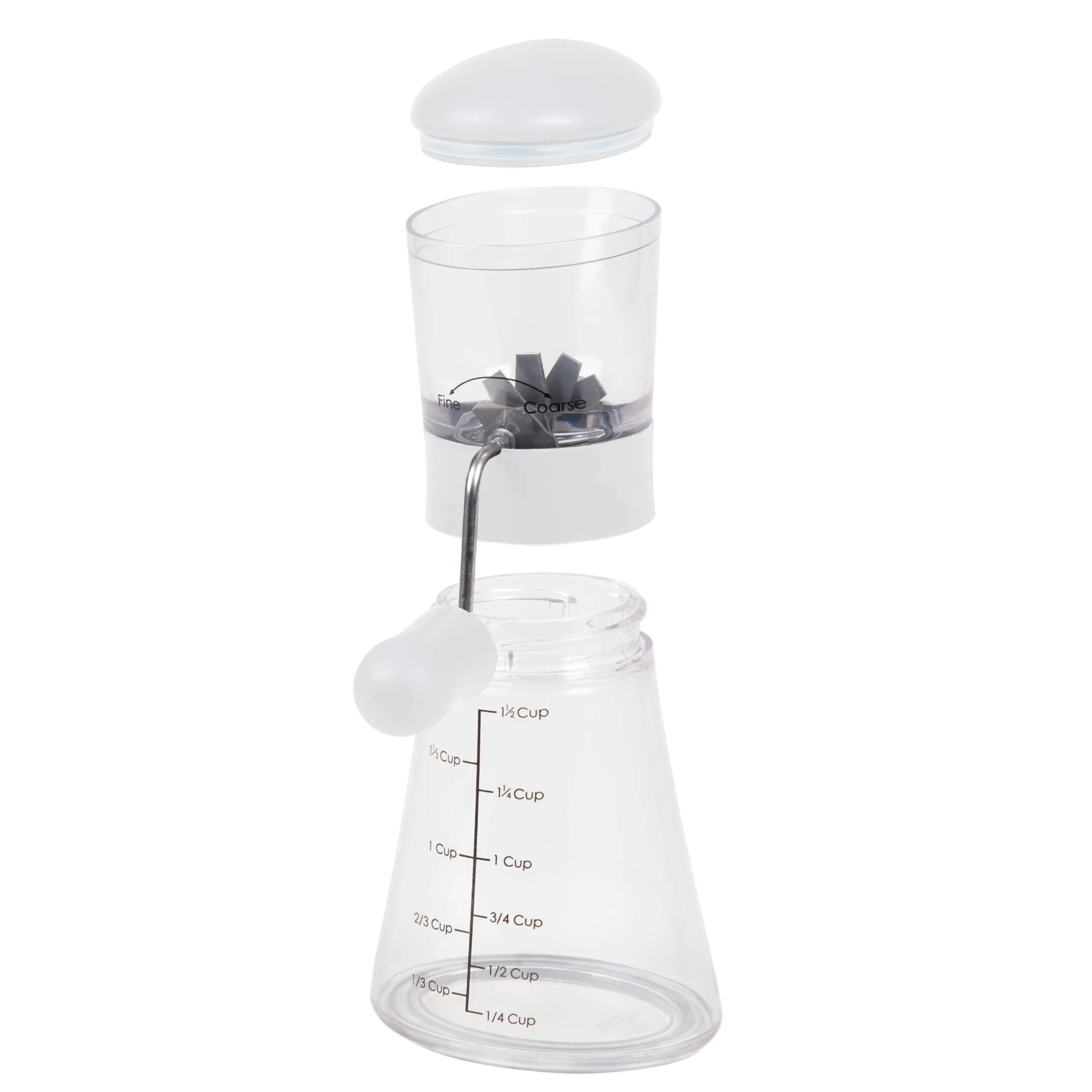 Prepworks by Progressive Nut Chopper with Non-Skid Base, White 1.5 cups (532 ml) | Patented Fine & Coarse Grind - view 2