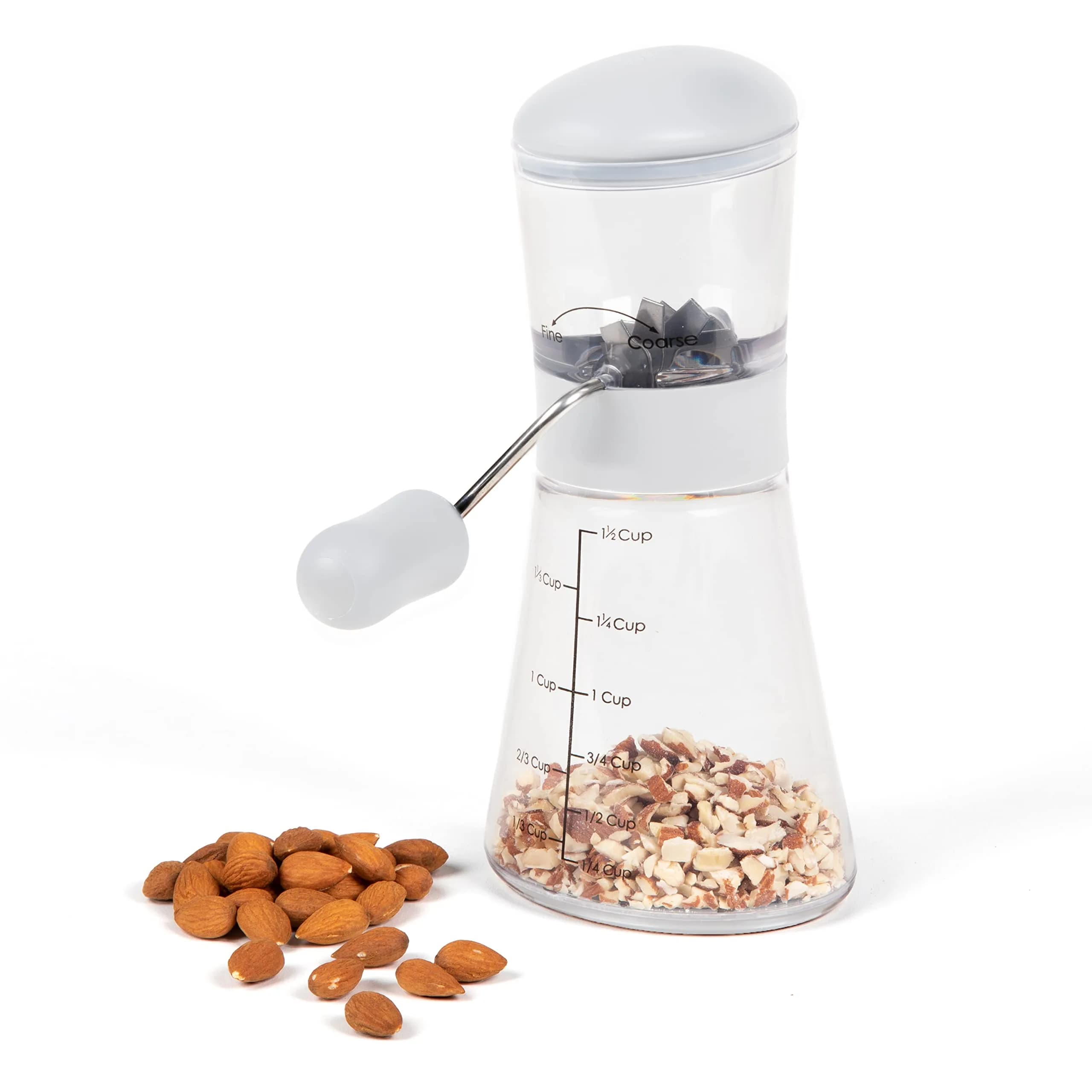 Prepworks by Progressive Nut Chopper with Non-Skid Base, White 1.5 cups (532 ml) | Patented Fine & Coarse Grind - view 4