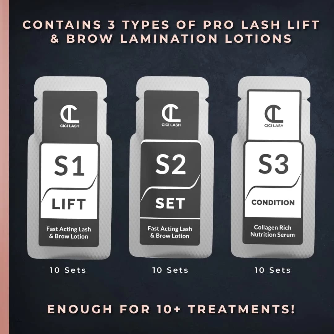 CICI Lash Elite Lash Lift & Brow Lamination Lotions | 10 Treatments (30 Sachets Total) - view 2