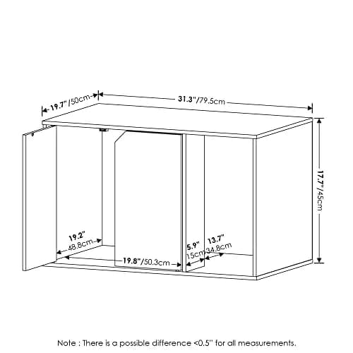 Furinno Peli Litter Box Enclosure, Columbia Walnut | Modern Hidden Cat Furniture (70-120 chars) thumbnail 6
