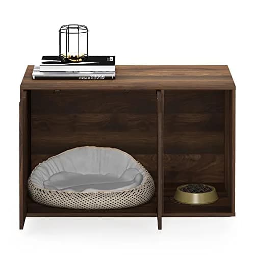 Furinno Peli Litter Box Enclosure, Columbia Walnut | Modern Hidden Cat Furniture (70-120 chars) thumbnail 3