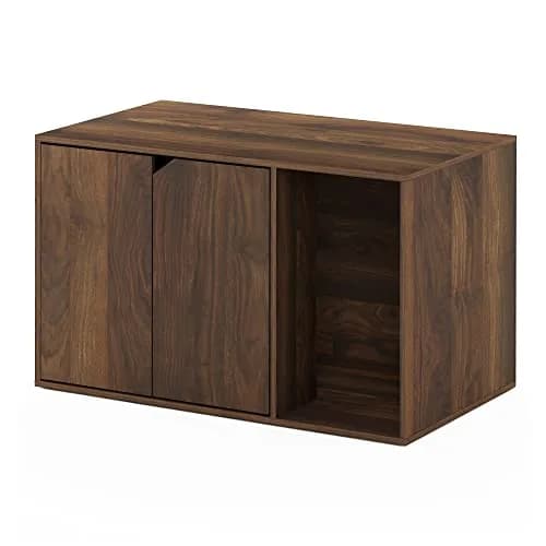 Furinno Peli Litter Box Enclosure, Columbia Walnut | Modern Hidden Cat Furniture (70-120 chars) thumbnail 4