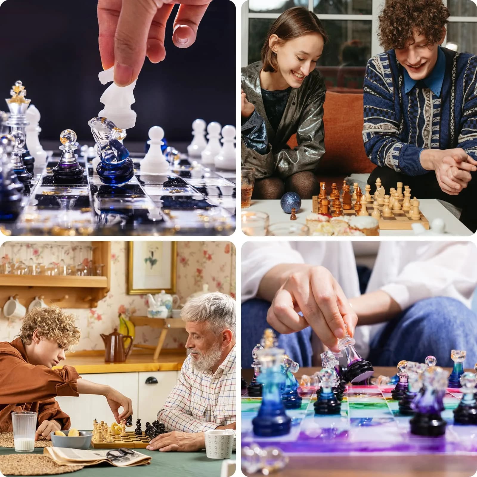 LET'S RESIN Chess Molds for Resin Casting, Full Size 3D Chess Set Molds | 25-Piece Set with Mica Powders - view 6
