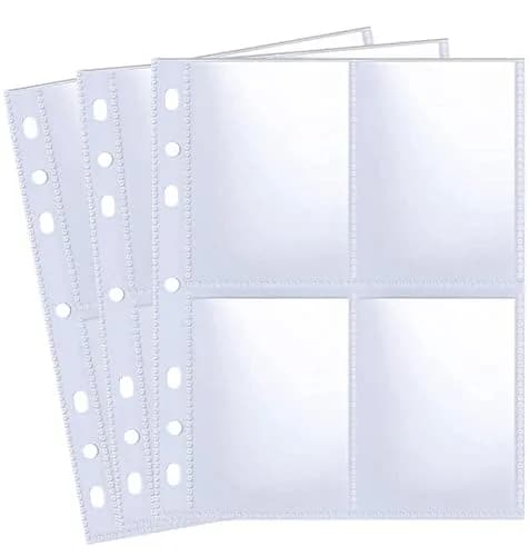 WITHYU 40 Pack 320 Pockets A5 Binder Sleeves | Double-Sided 4 Pocket Photocard Sheets for Game & Trading Cards thumbnail 1