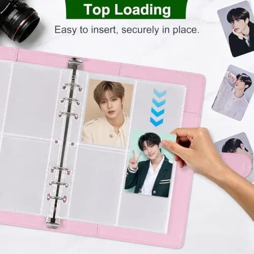 WITHYU 40 Pack 320 Pockets A5 Binder Sleeves | Double-Sided 4 Pocket Photocard Sheets for Game & Trading Cards thumbnail 5