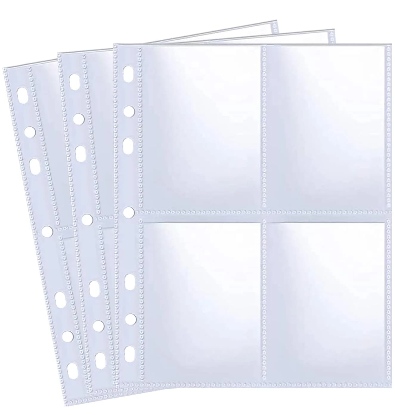 WITHYU 40 Pack 320 Pockets A5 Binder Sleeves | Double-Sided 4 Pocket Photocard Sheets for Game & Trading Cards — 80-Pack