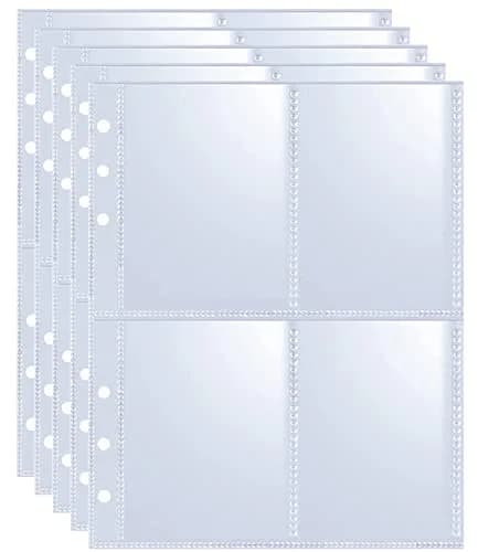 WITHYU Card Document Sleeve 80 Pack | Double-Sided 4 Pocket A5 Binder Sheets for Trading Cards thumbnail 8