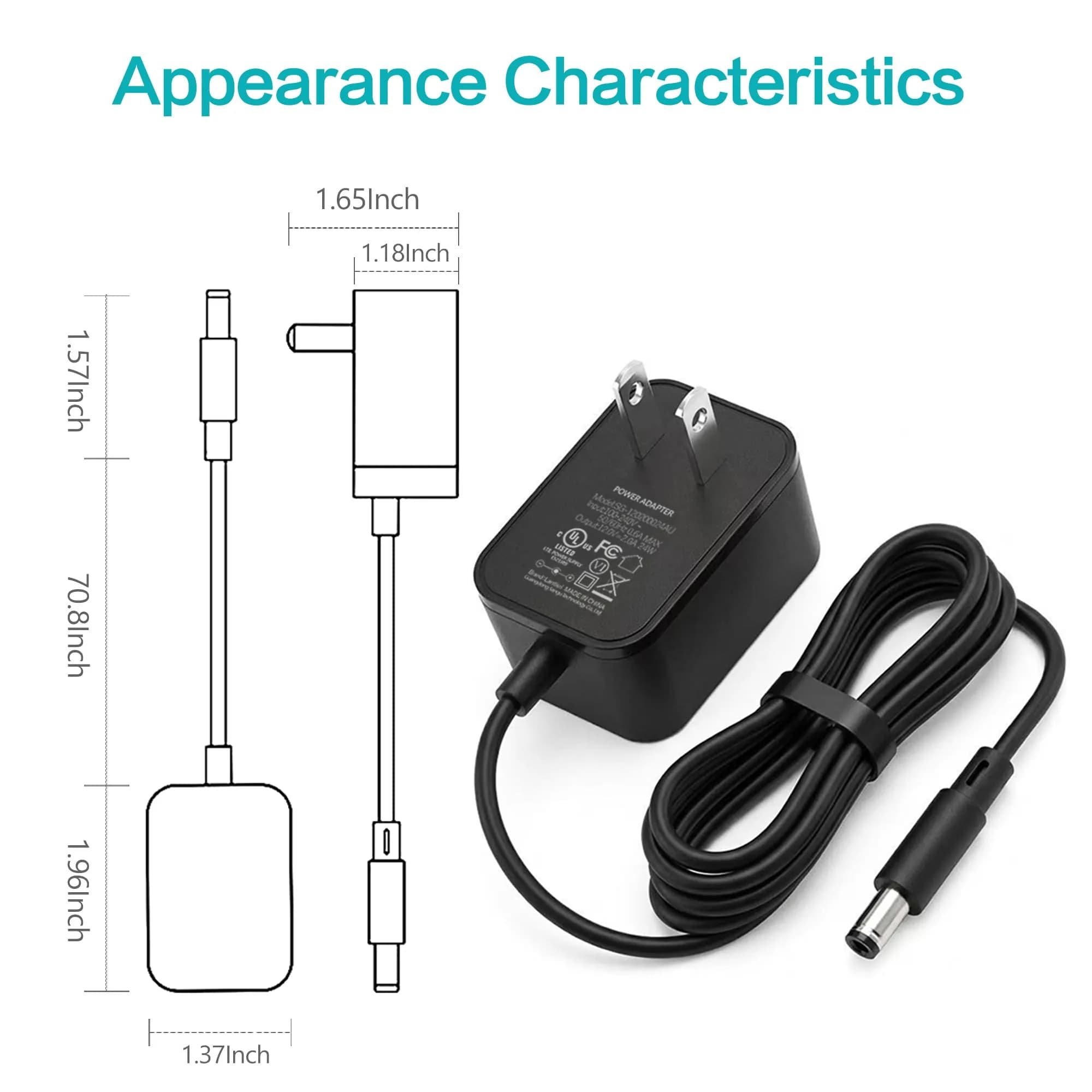 Lantisri 12V 2A AC Adapter Power Cord for Sony Blu-Ray Disc DVD Players Replacement | 24W Max Output, 6ft Cord, UL Certified - view 6