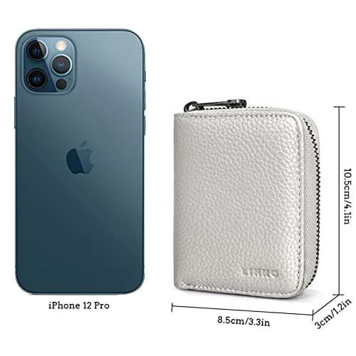 Linno RFID 20 Slots Credit Card Holder Genuine Leather Small Wallet for Women or Men with Zipper | RFID Blocking Accordion Wallet thumbnail 6