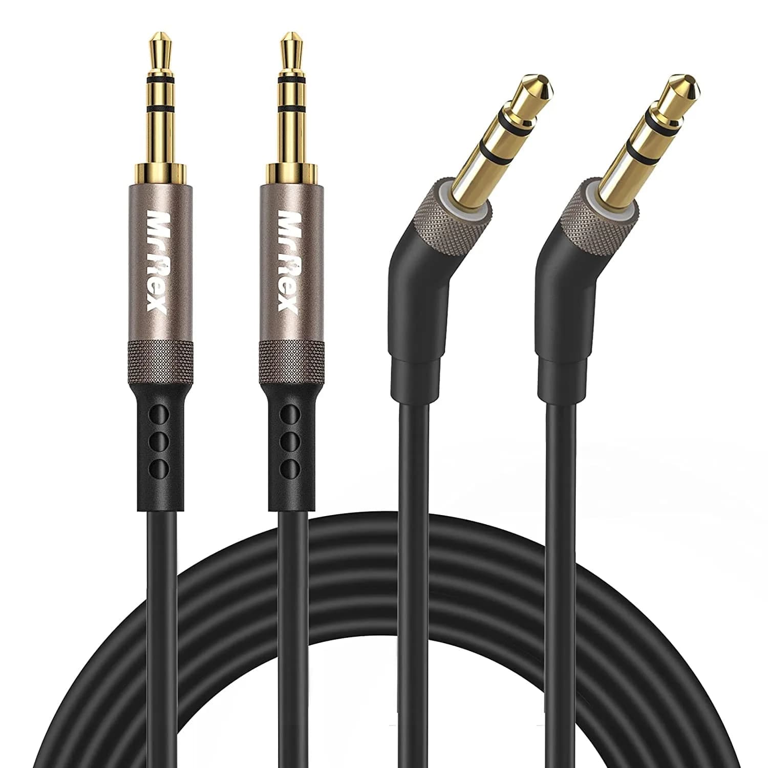 Mr Rex 3.5mm to 2.5mm Aux Cable Cord [2-Pack, 1.5m+2m] | Clear Stereo Sound for Bose, JBL Headphones - main product image