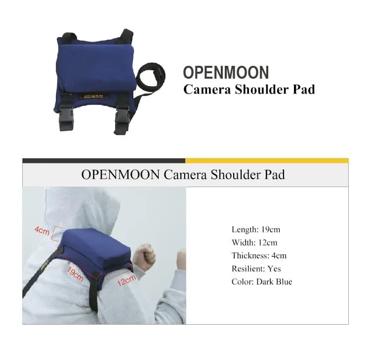 OPENMOON Camera Comfort Cushion, Blue | Adjustable Shoulder Pad for Support & Pain Relief thumbnail 2