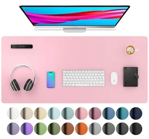Aothia Leather Desk Pad Protector - Large Mouse Pad, Non-Slip PU Leather Blotter 91cm x 43cm (36" x 17") | Protects Desks from Scratches, Spills, and Heat thumbnail 1