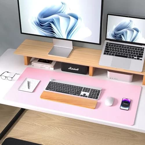 Aothia Leather Desk Pad Protector - Large Mouse Pad, Non-Slip PU Leather Blotter 91cm x 43cm (36" x 17") | Protects Desks from Scratches, Spills, and Heat thumbnail 9