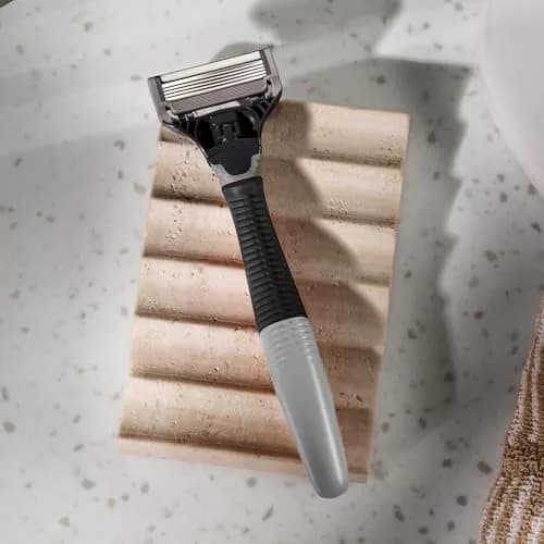 Harry's Original Shaving Kit for Men - Razor Handle and 3 Razor Blade Refill Cartridges - German Engineered - Charcoal | 5-Blade Cartridge Razor thumbnail 3