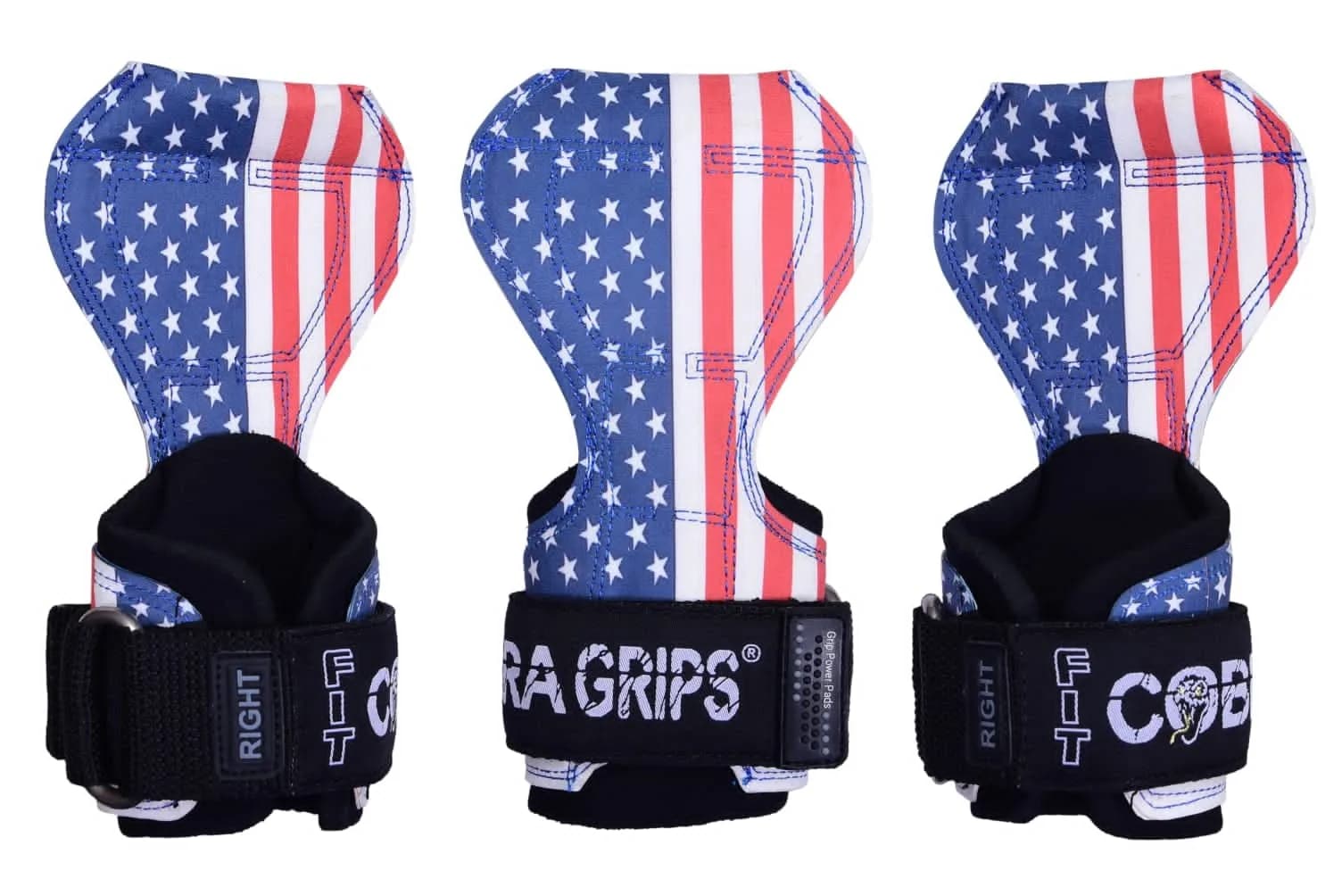 Cobra Grips FIT USA FLAG Leather Weight Lifting Gloves with Wrist Wraps - 4.25-7.0" Wrist - main product image