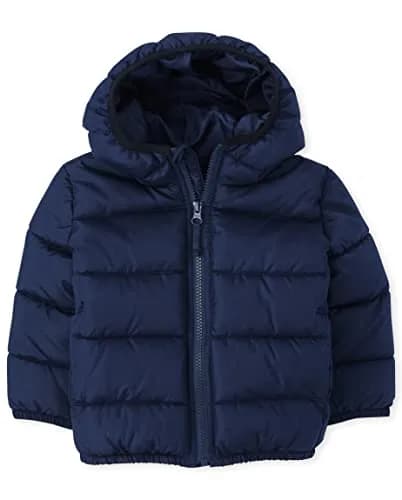 The Children's Place Baby Boys and Toddler Medium Weight Puffer Jacket, Navy, 4T | Wind & Water Resistant thumbnail 1